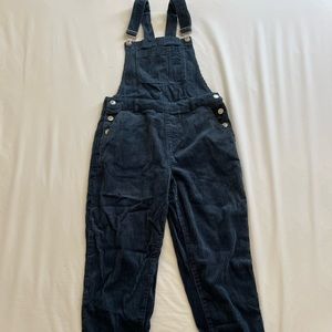 Dark blue corduroy overalls with pockets